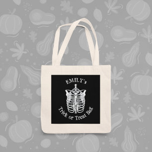 Spooky Skeleton X-Ray Halloween Tote Bag