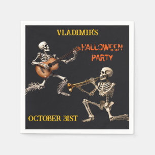 Spooky Skeletons Halloween Party Personalized Napkin
