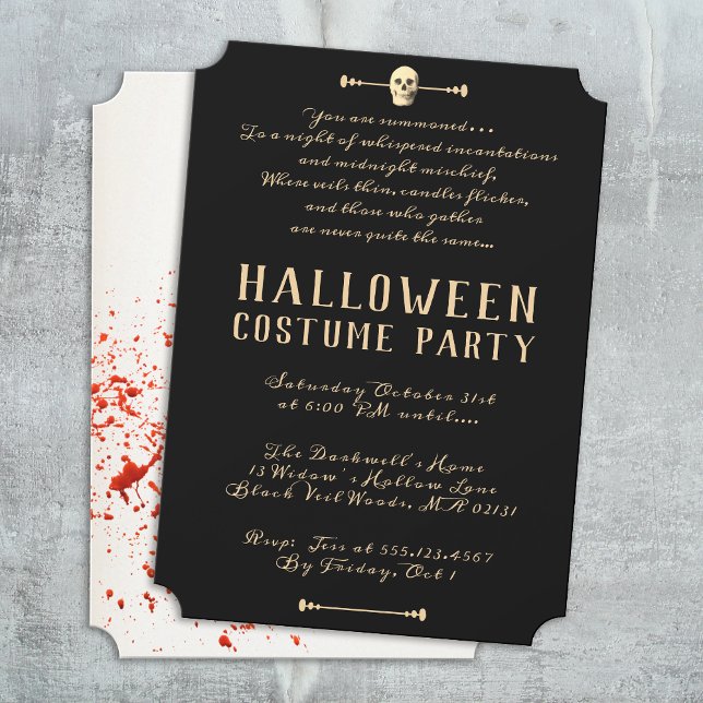 Spooky Skull Adult Halloween Party  Invitation (Creator Uploaded)