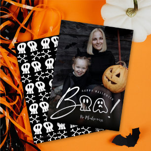Spooky Skull And Ghost Boo! Script Halloween Photo