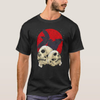 Spooky Skull Creepy Skeleton Head Crow Gothic Bird