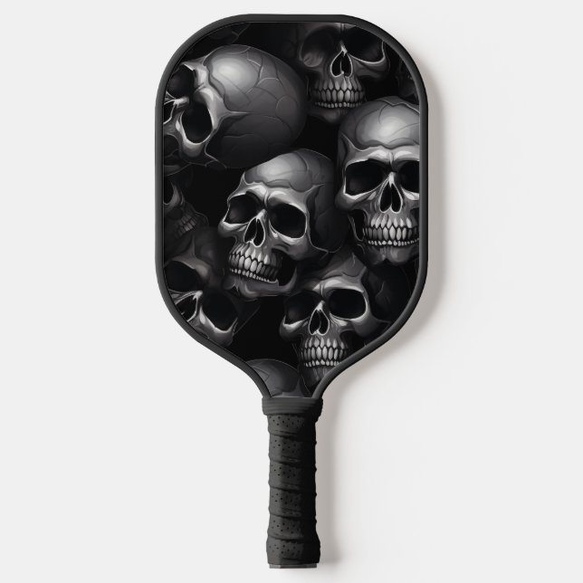 Spooky Skull design Pickleball Paddle (Front)