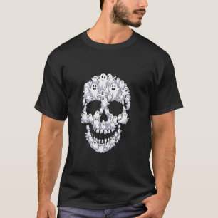 Spooky Skull Ghost Face Halloween Costume T-Shirt