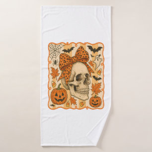 Spooky Skull Halloween Bath Towel
