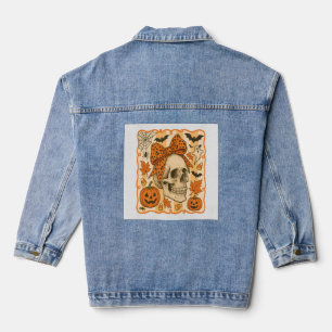 Spooky Skull Halloween Denim Jacket