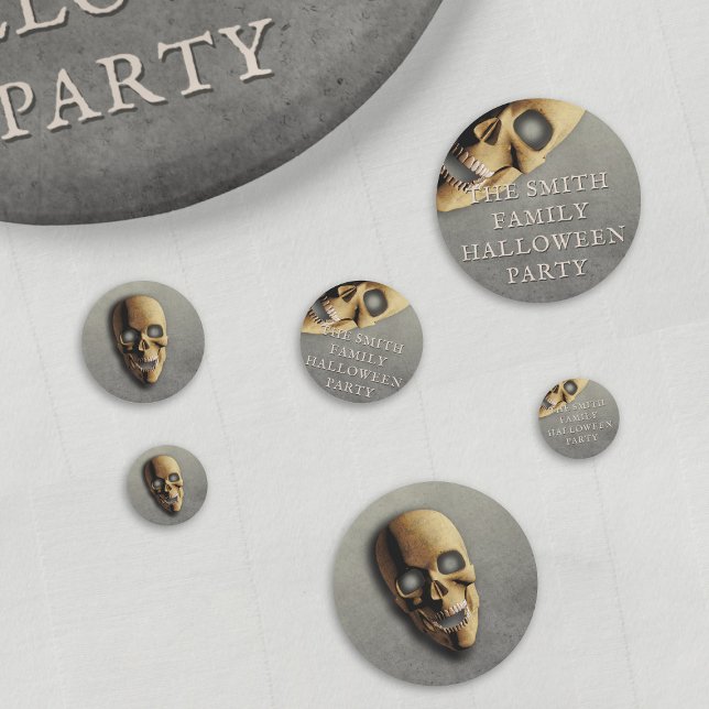 Spooky Skull Halloween Party Table Confetti (Spooky skull confetti for your Halloween Party. Just add your name)