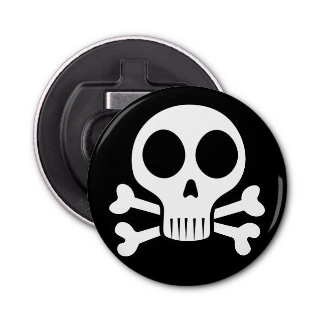 spooky skull on a black background bottle opener (Front)