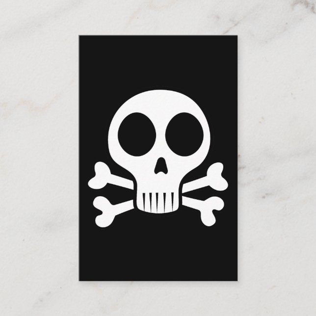 spooky skull on a black background business card (Front)
