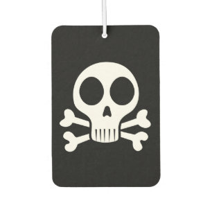spooky skull on a black background car air freshener