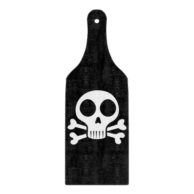 spooky skull on a black background cutting board (Front)