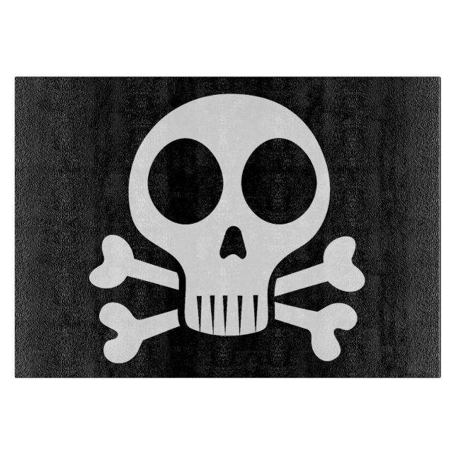 spooky skull on a black background cutting board (Front)