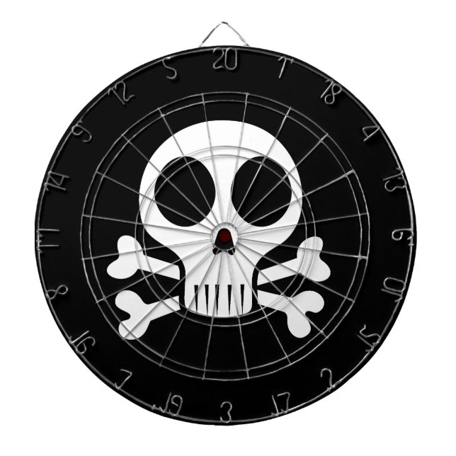 spooky skull on a black background dartboard (Front)