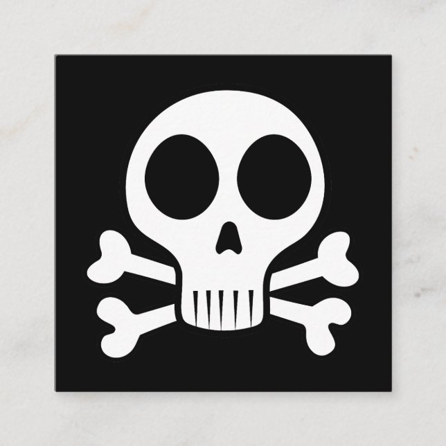spooky skull on a black background discount card (Front)