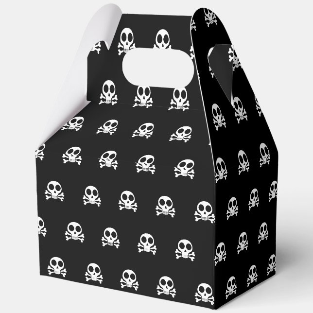 spooky skull on a black background favour box (Back)