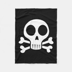 spooky skull on a black background fleece blanket