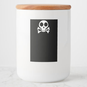 spooky skull on a black background food label
