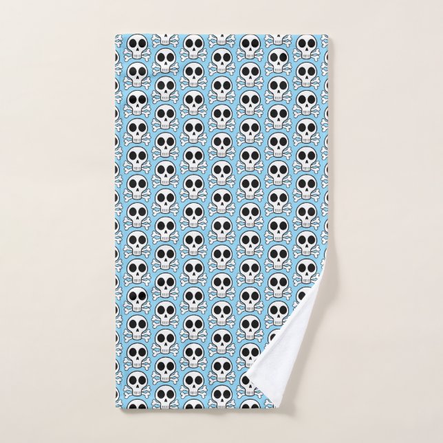 spooky skull on a black background hand towel (Hand Towel)