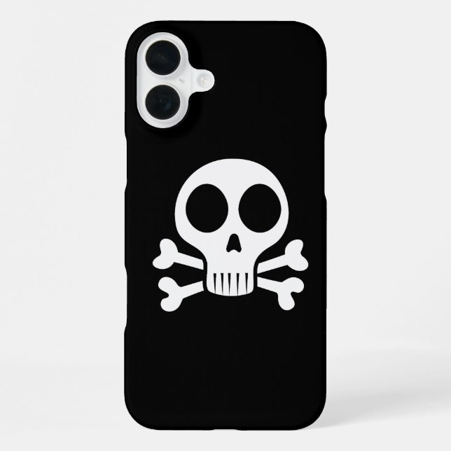 spooky skull on a black background iPhone case (Back)