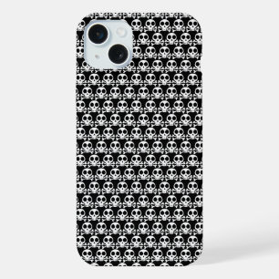 spooky skull on a black background iPhone 15 plus case