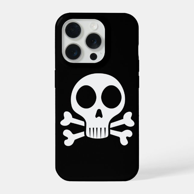 spooky skull on a black background iPhone case (Back)