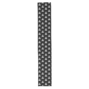 spooky skull on a black background long table runner