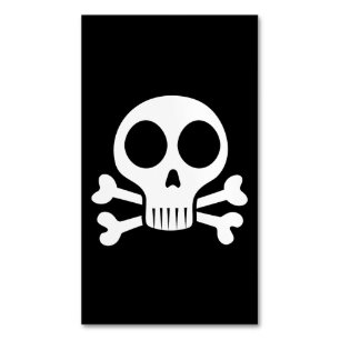 spooky skull on a black background magnetic business card