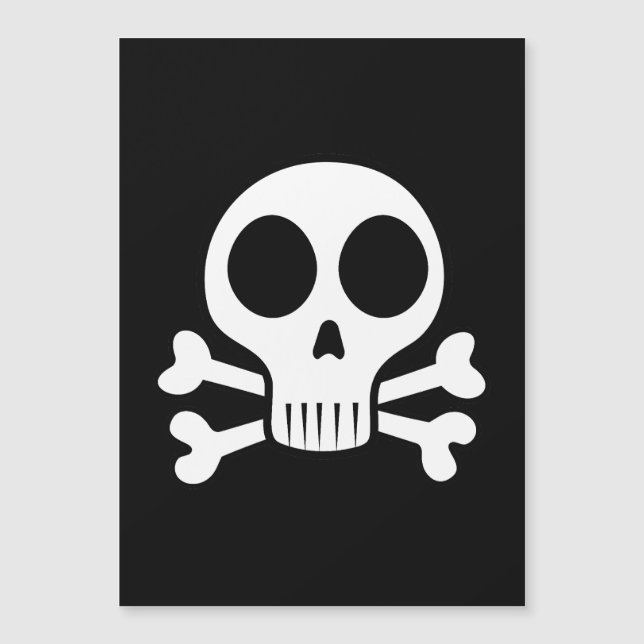 spooky skull on a black background magnetic invitation (Front)