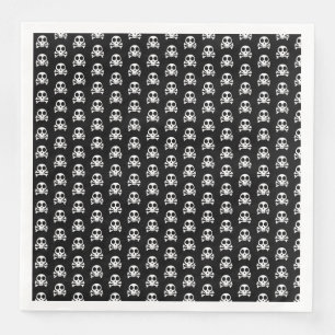 spooky skull on a black background napkin