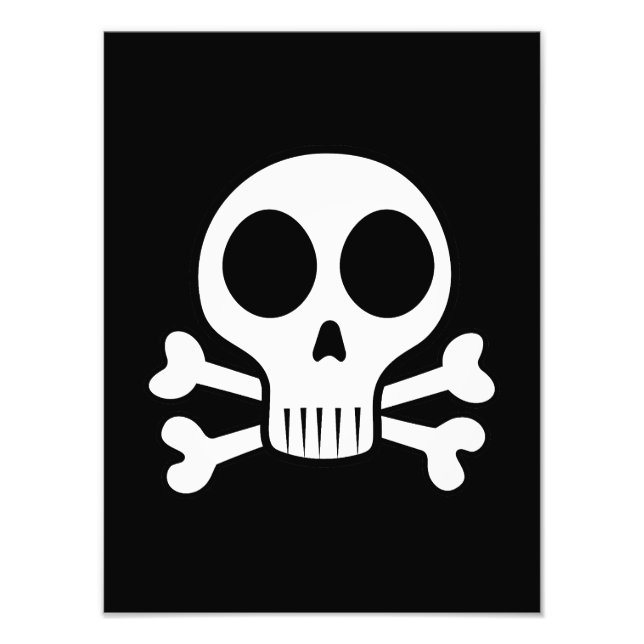 spooky skull on a black background photo print (Front)