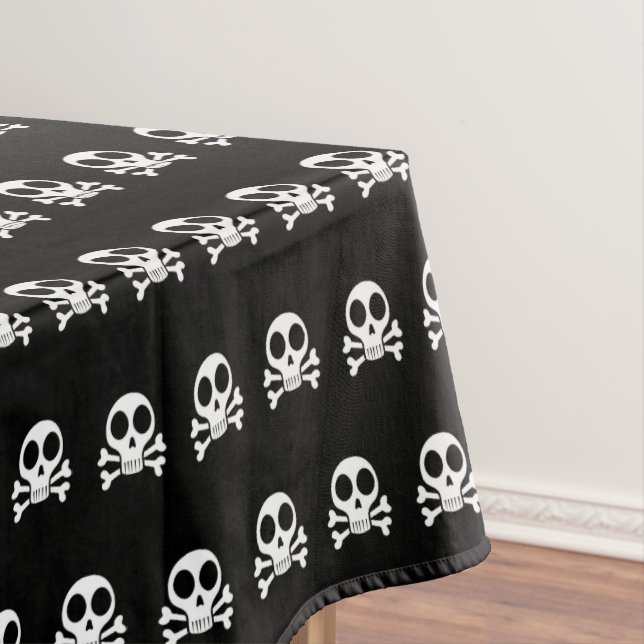 spooky skull on a black background tablecloth (In Situ)
