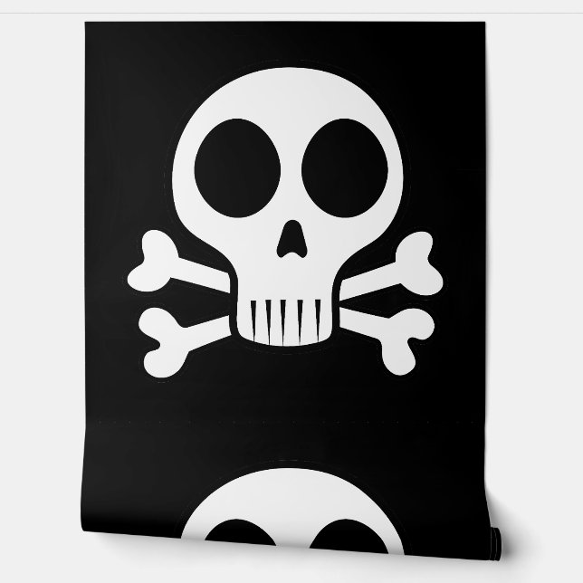 spooky skull on a black background wallpaper (Unrolling)
