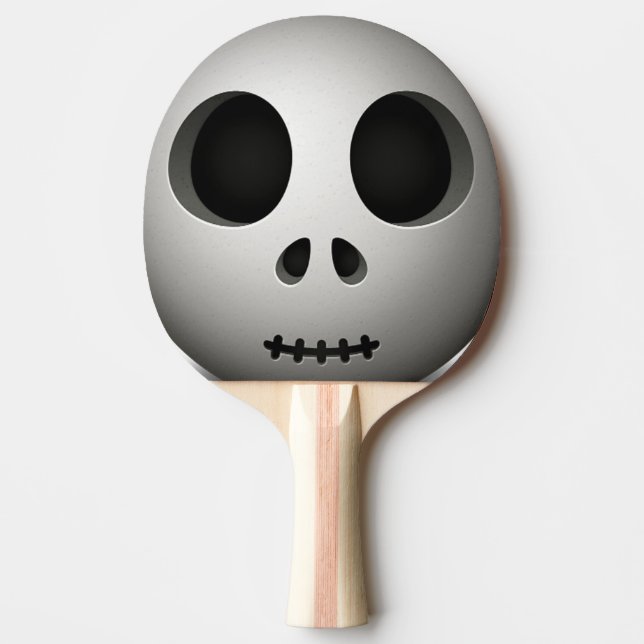Spooky Skull Ping Pong Paddle (Front)