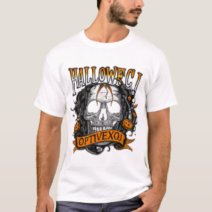 Spooky Skull & Pumpkins T-Shirt - Halloween