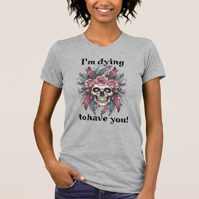 Spooky Skull Shirt Halloween -editable text (Front)