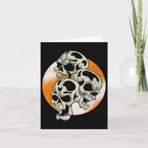 Spooky Skulls Halloween Costume Party Scary Skull Card