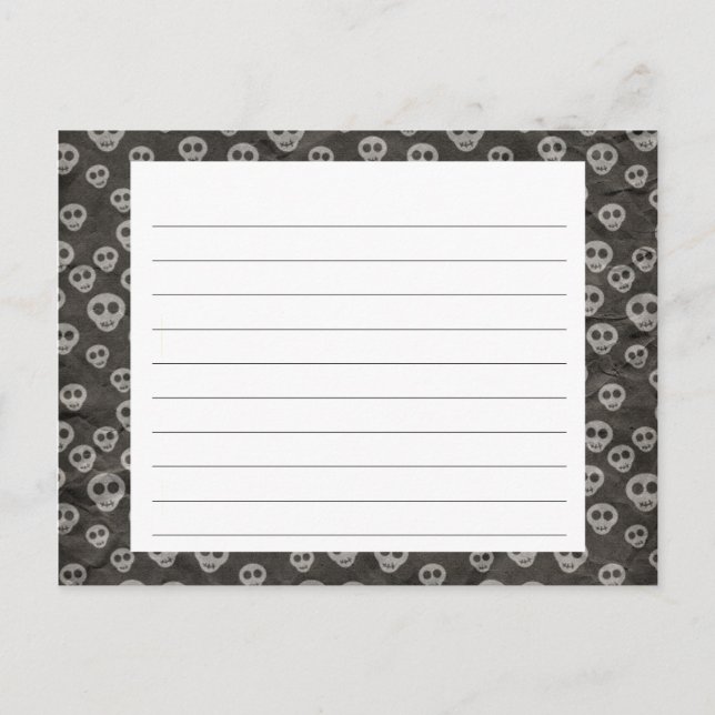 Spooky Skulls Halloween Recipe Card (Front)