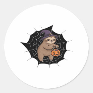 Spooky Sloth Halloween Fun - Cute Trick-or-Treat A Classic Round Sticker