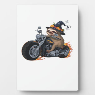 Spooky Sloth Motorcycle Ride Halloween Biker Fun C Plaque