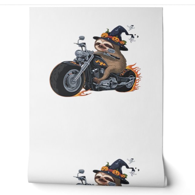 Spooky Sloth Motorcycle Ride Halloween Biker Fun C Wallpaper (Unrolling)