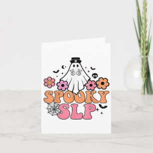 Spooky Slp Speech Language Pathologist Cute Ghost  Card