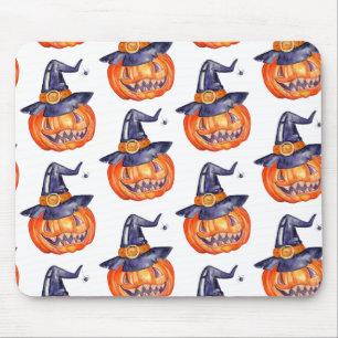 Spooky smiling Halloween pumpkin Mouse Pad