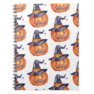 Spooky smiling Halloween pumpkin Notebook