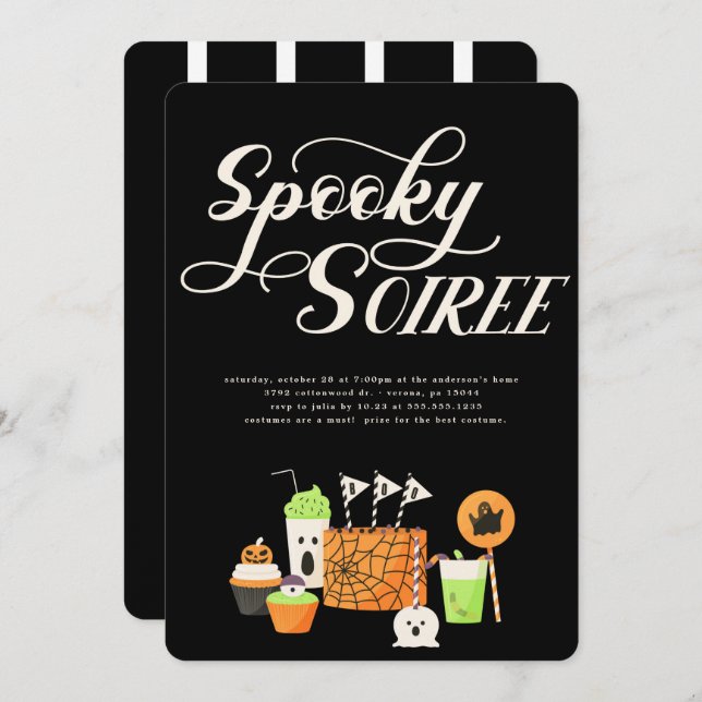 Spooky Soiree Halloween Party Invitation (Front/Back)