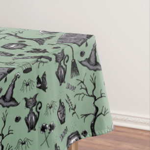 Spooky Spellbinding Halloween Birthday Party Tablecloth