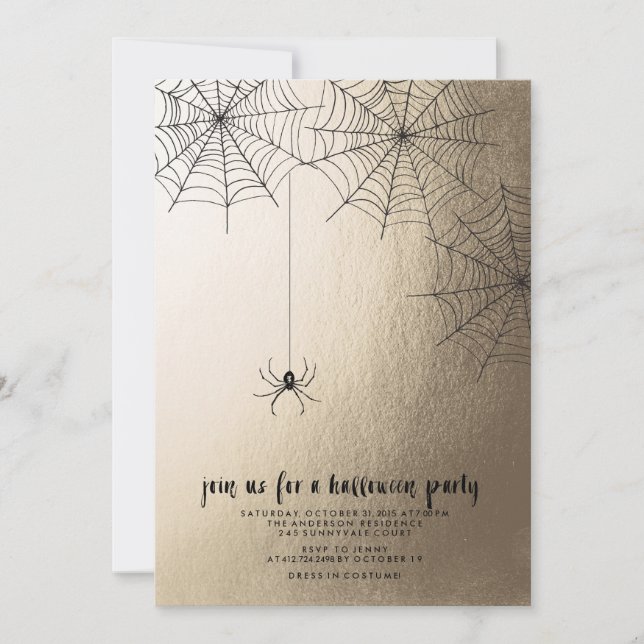 SPOOKY SPIDER HALLOWEEN party invitation (Front)