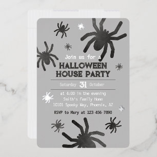 Spooky Spider Happy Halloween Party Invitation