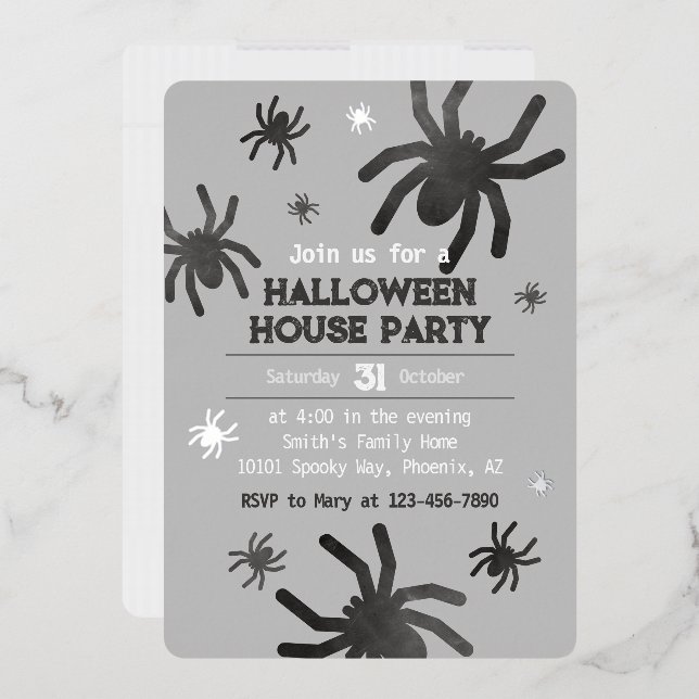 Spooky Spider Happy Halloween Party Invitation (Envelope)