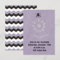 Spooky Spider in Spider Web Invitation
