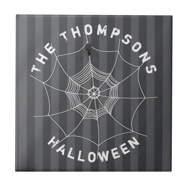 Spooky Spider in Spider Web Tile (Front)