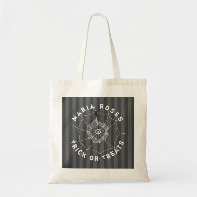 Spooky Spider in Spider Web Tote Bag (Front)